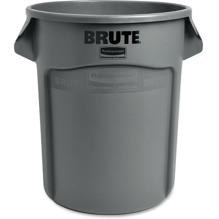 Rubbermaid Commercial 20 gal Round Brute 20-Gallon Vented Container, Gray, Plastic RCP262000GY